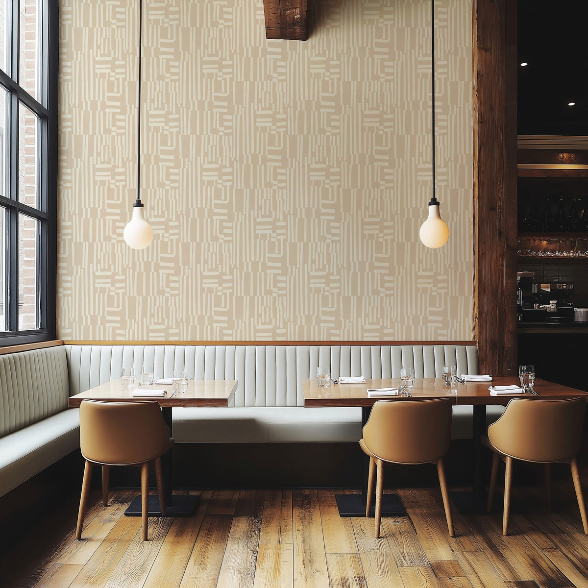 Japandi Stripe Wallpaper – Wabi-Sabi Textured Lines