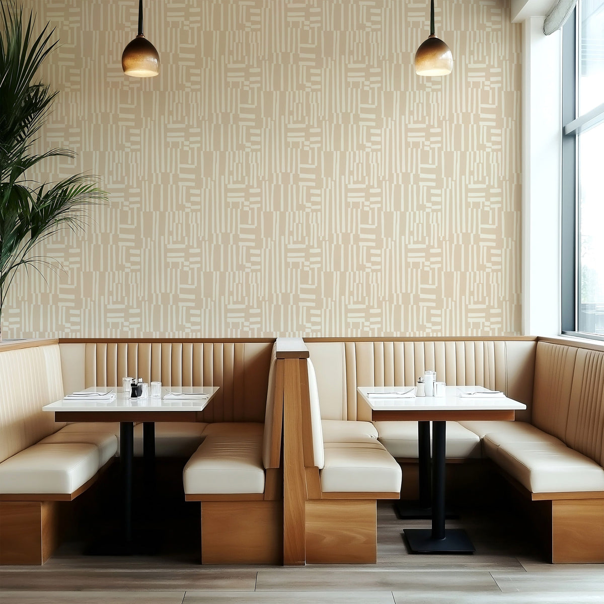 Japandi Stripe Wallpaper – Wabi-Sabi Textured Lines