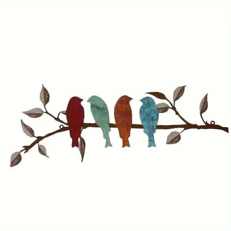 Wall Art - Colorful Metal Birds
