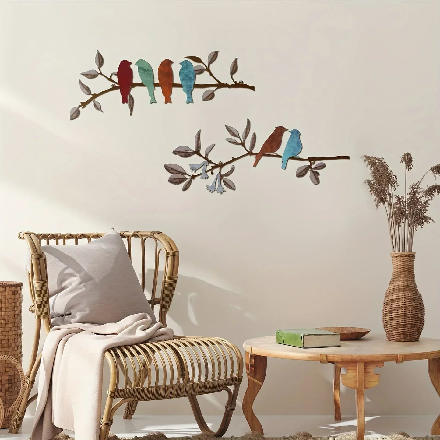 Wall Art - Colorful Metal Birds