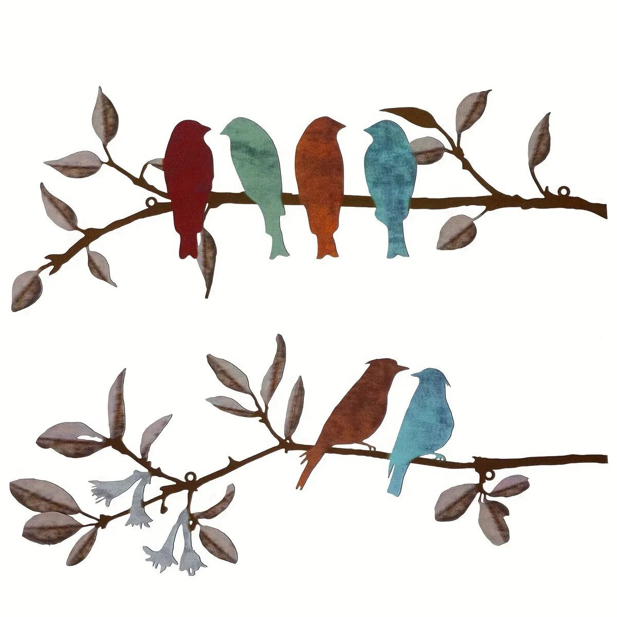 Wall Art - Colorful Metal Birds