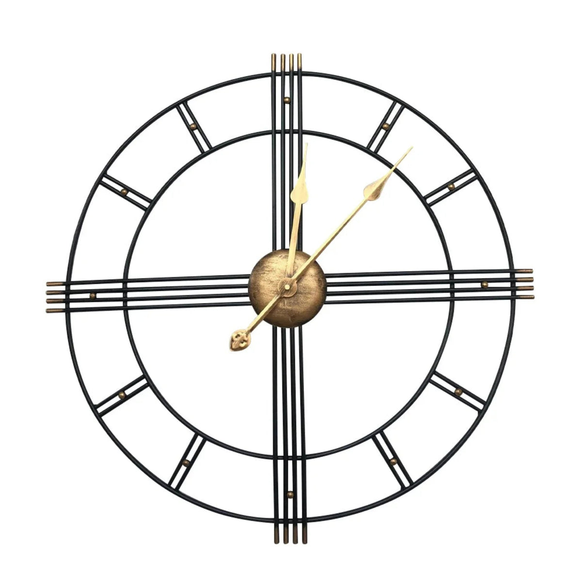 Wall Clock - Roman Numerals Metal Large