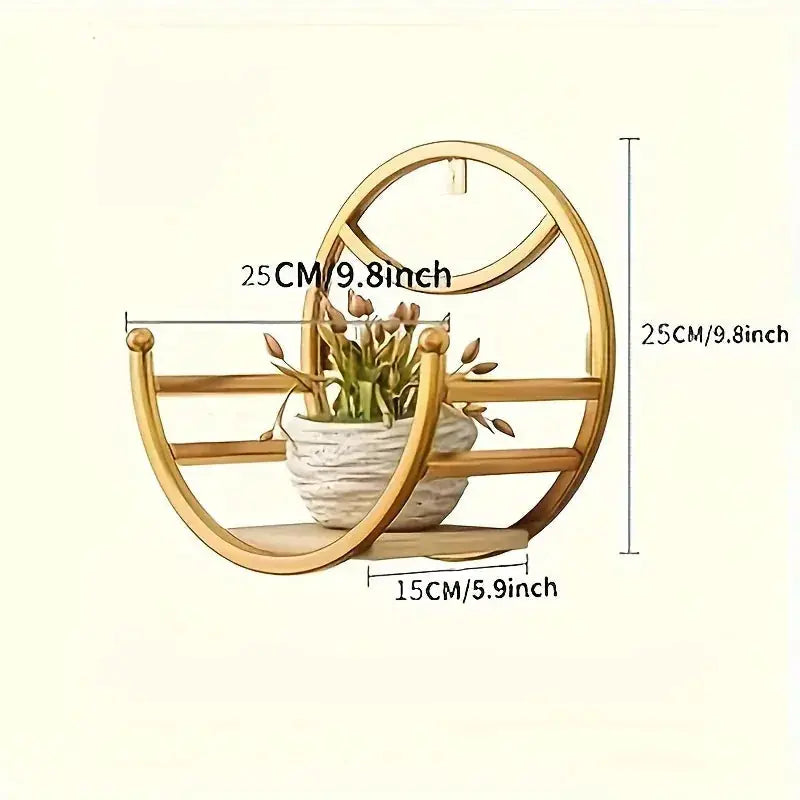 Iron Wall Hanging Flower Shelf -  No-Drill Succulent Plant Holder