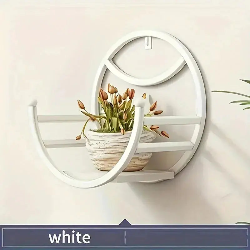 Iron Wall Hanging Flower Shelf -  No-Drill Succulent Plant Holder