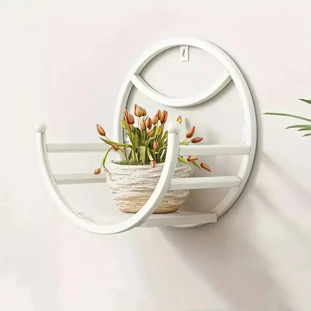 Iron Wall Hanging Flower Shelf -  No-Drill Succulent Plant Holder