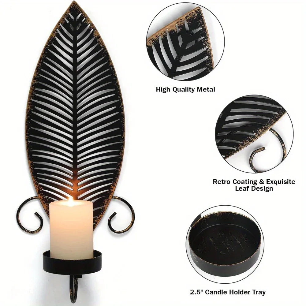 Wall Sconces - Golden Metal 2pcs