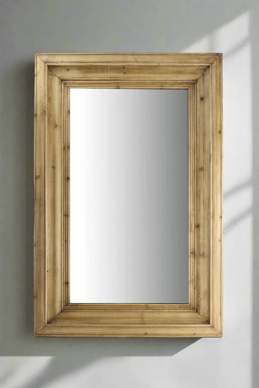 Vintage Wall Mirror with Molded Pine Frame