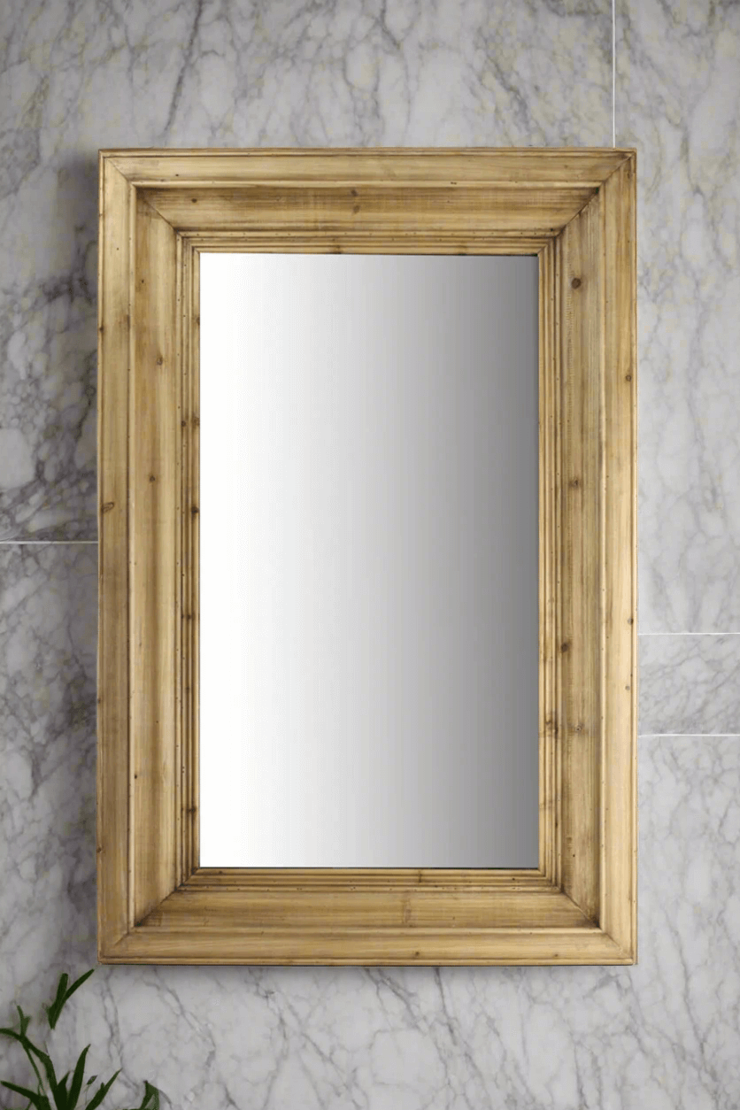 Vintage Wall Mirror with Molded Pine Frame