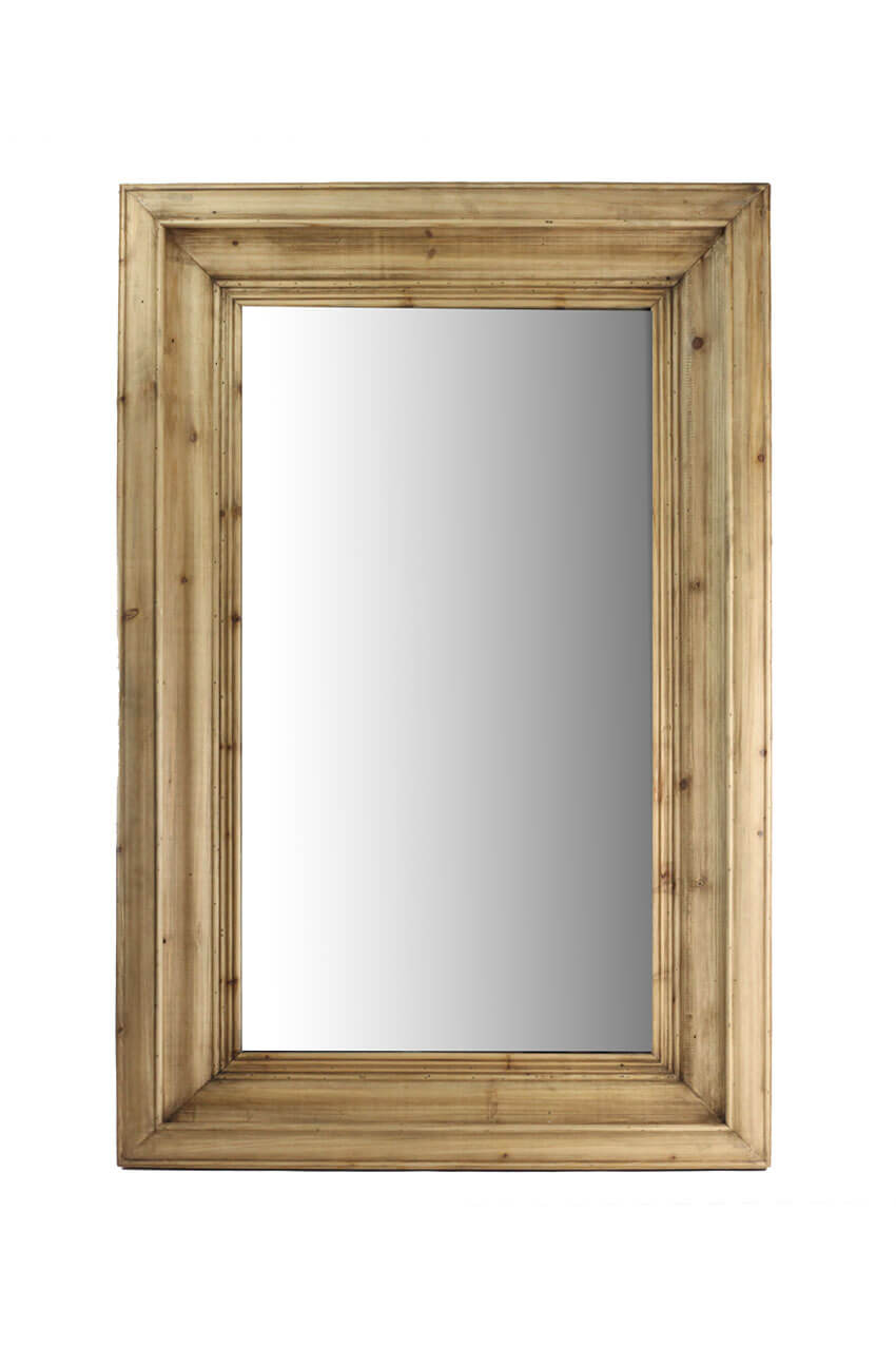 Vintage Wall Mirror with Molded Pine Frame