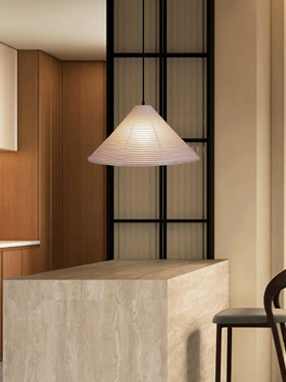 Washi Paper Hat Pendant Lamp