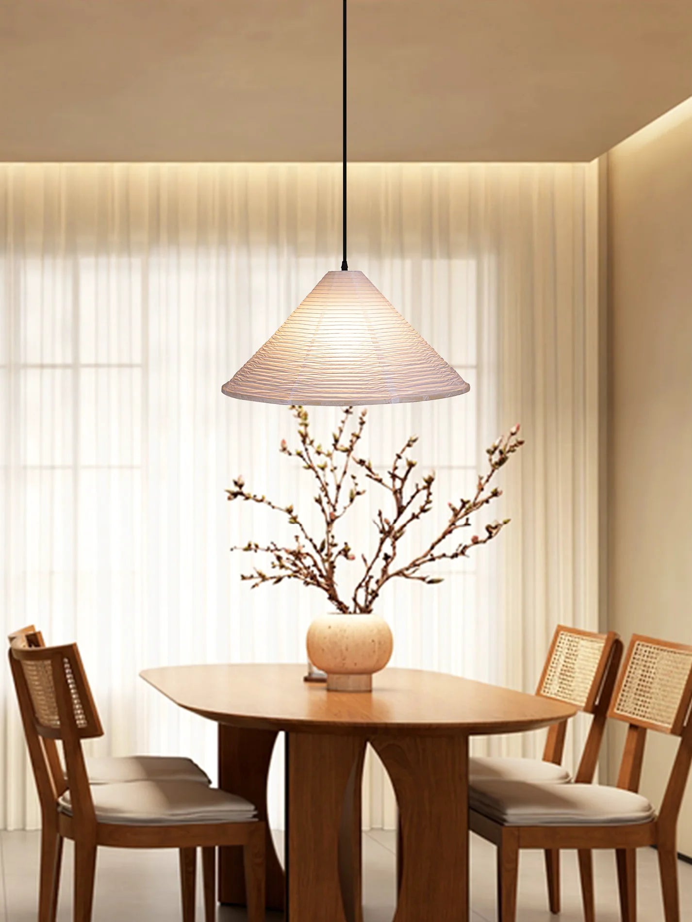Washi Paper Hat Pendant Lamp