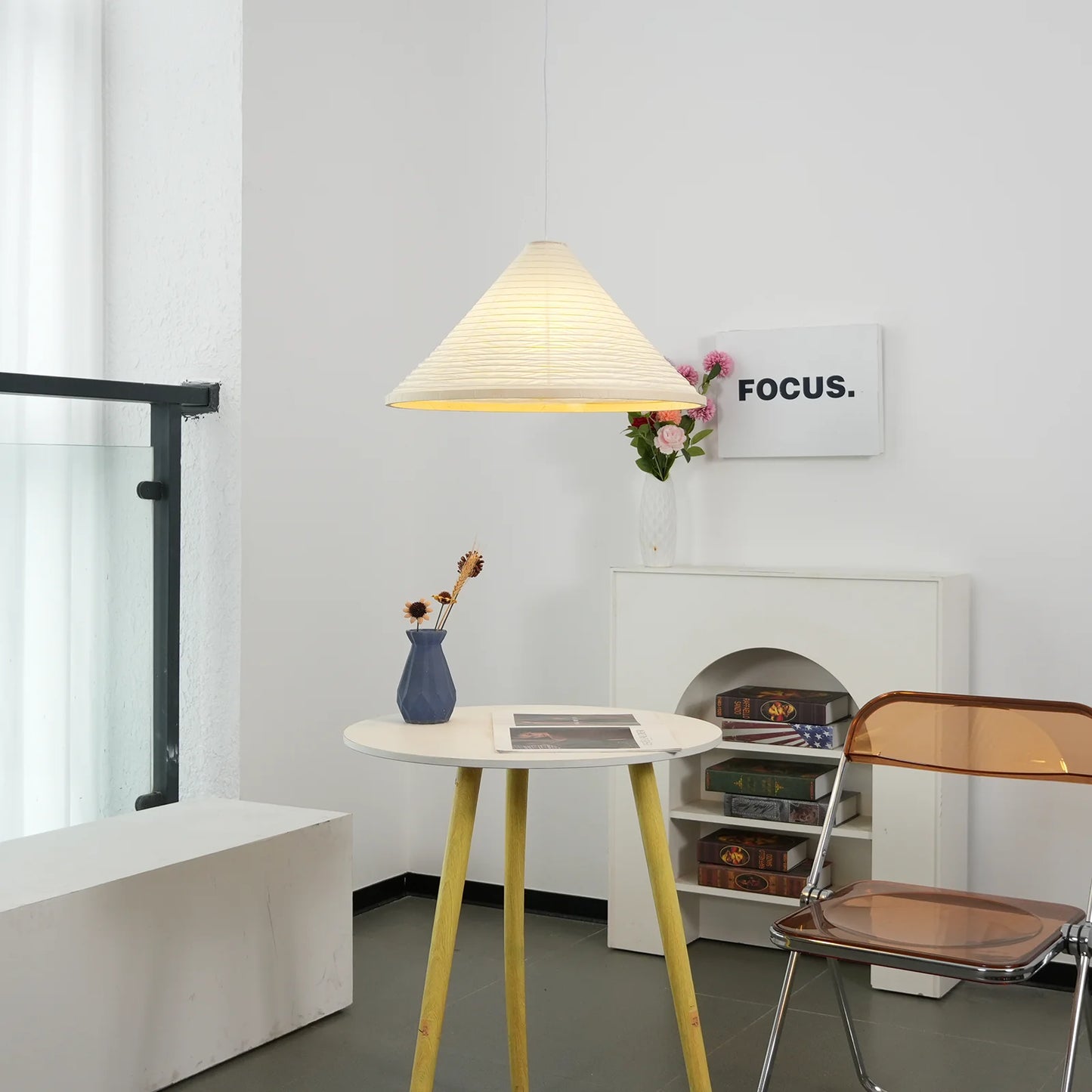 Washi Paper Hat Pendant Lamp