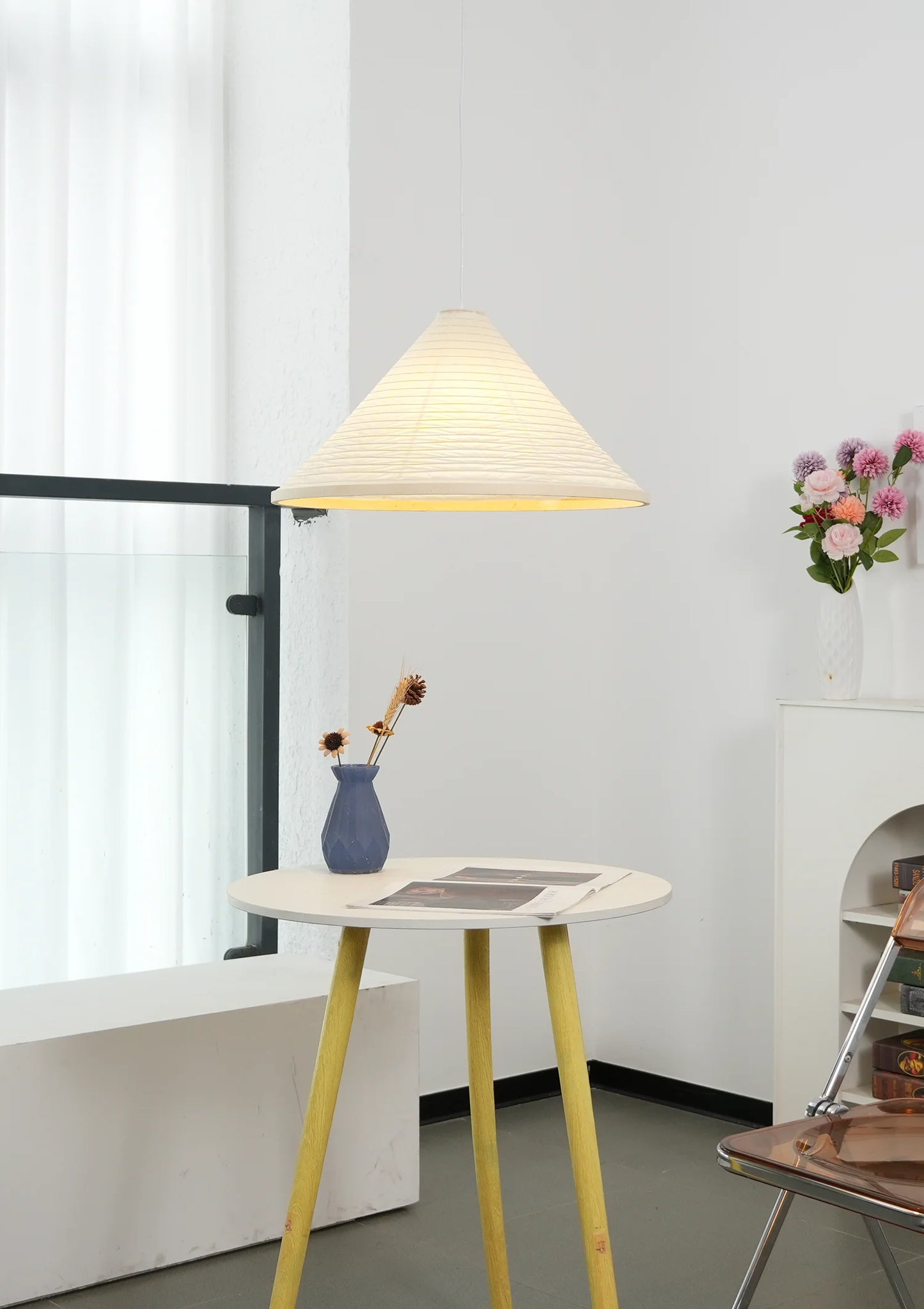 Washi Paper Hat Pendant Lamp