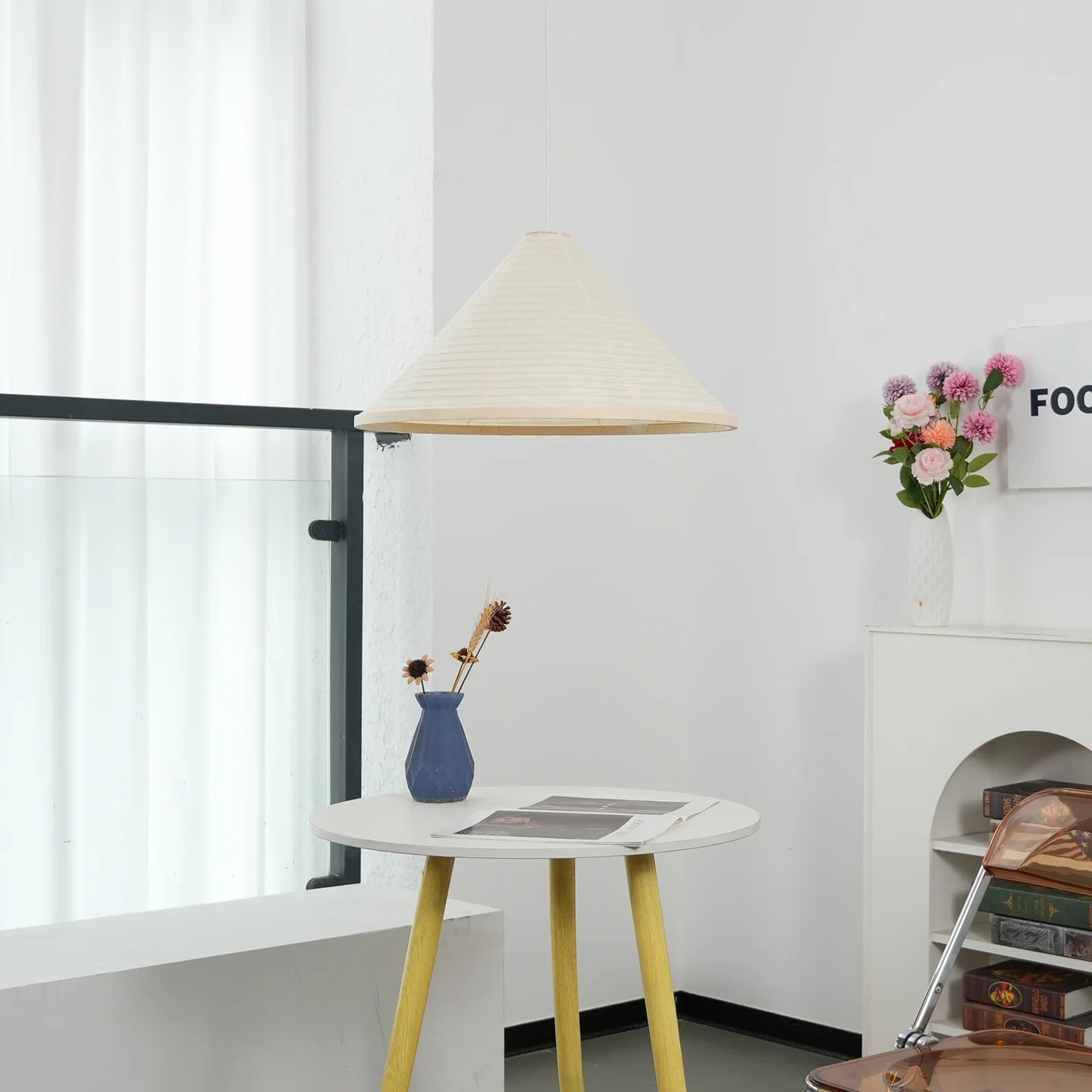 Washi Paper Hat Pendant Lamp