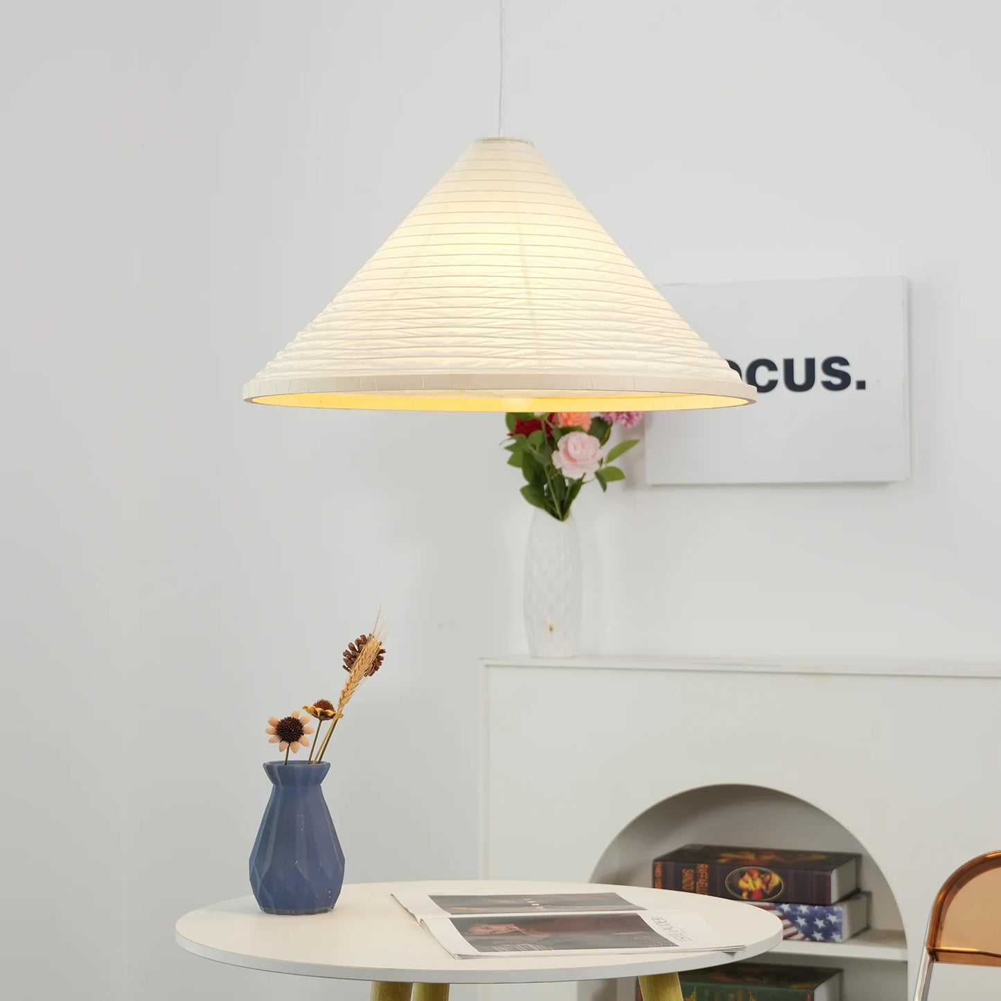 Washi Paper Hat Pendant Lamp