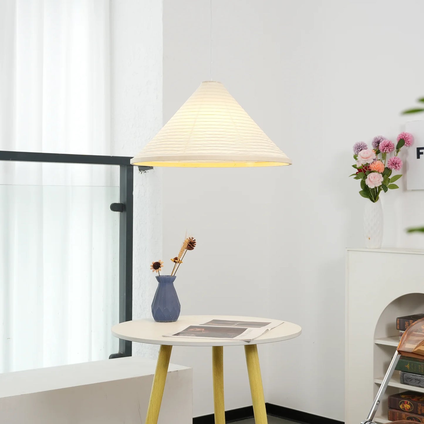 Washi Paper Hat Pendant Lamp