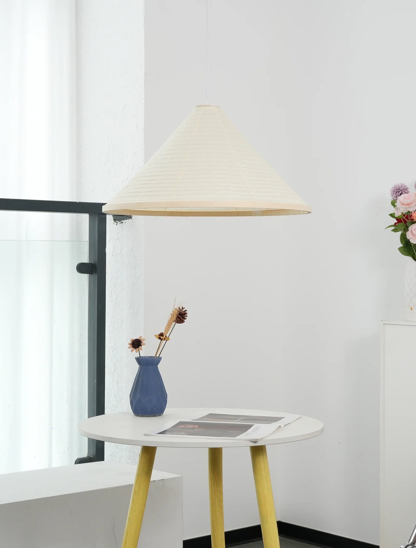 Washi Paper Hat Pendant Lamp