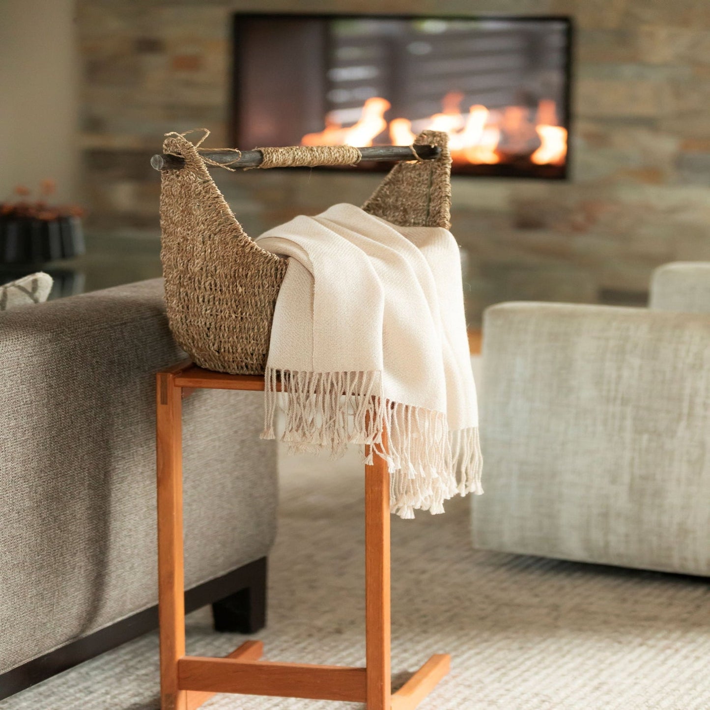 Wasi Collection - Undyed Ivory Baby Alpaca Throw