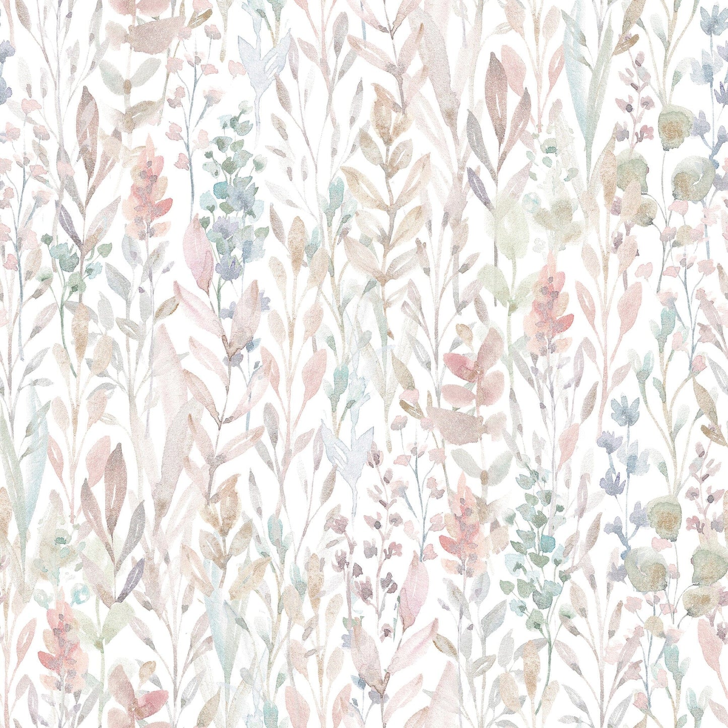 Pastel Watercolor Floral Pattern Self Adhesive Wallpaper