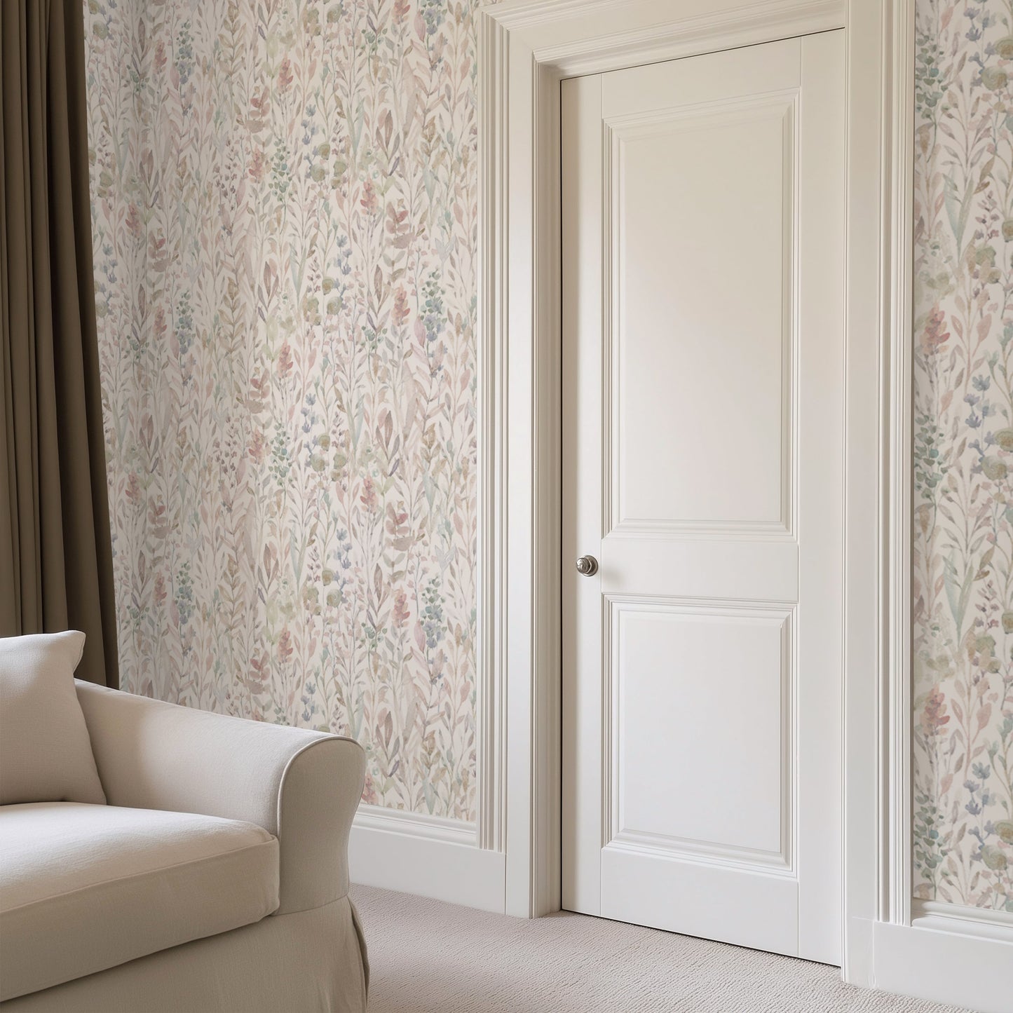 Pastel Watercolor Floral Pattern Self Adhesive Wallpaper