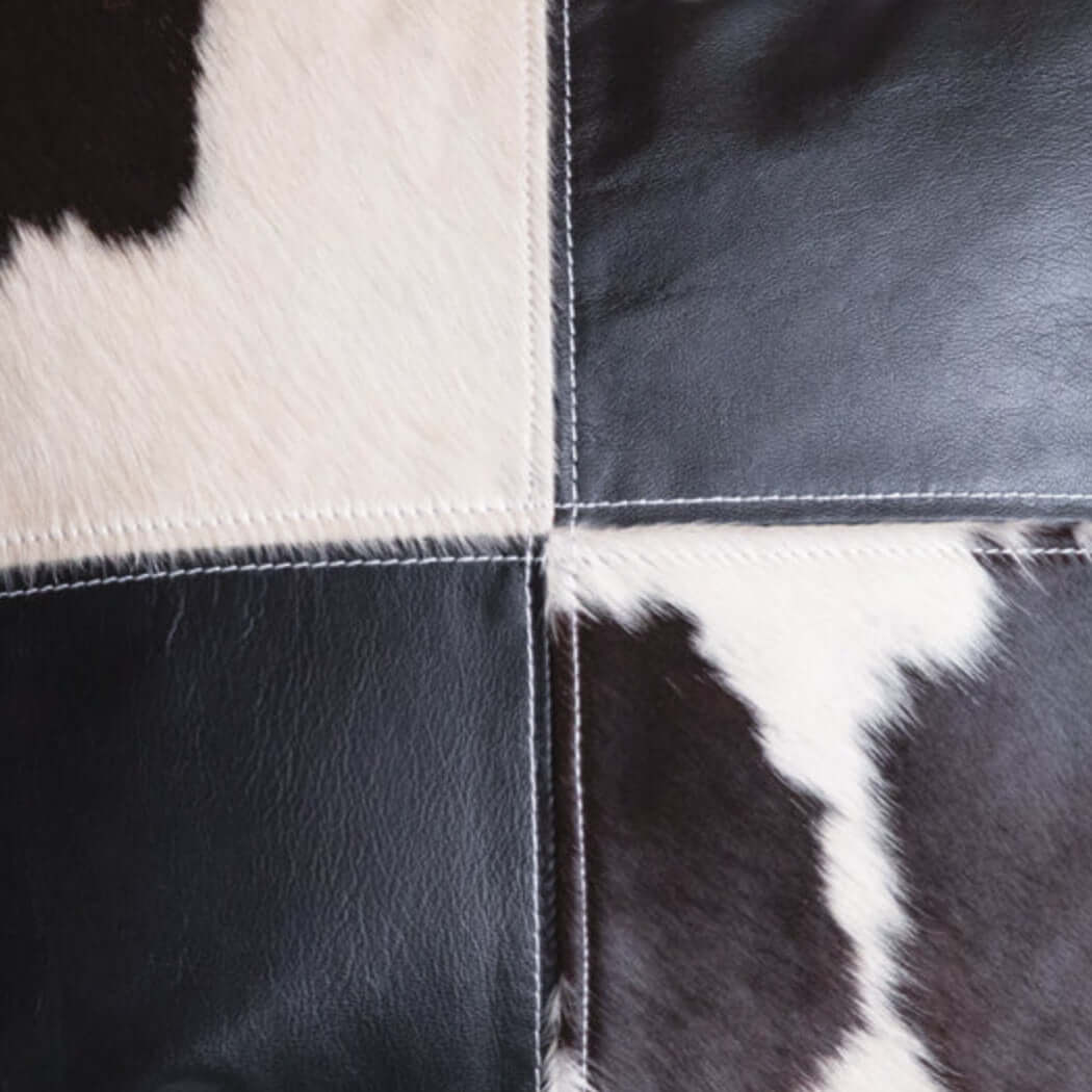 Western Cowhide and Leather Patchwork Pillow