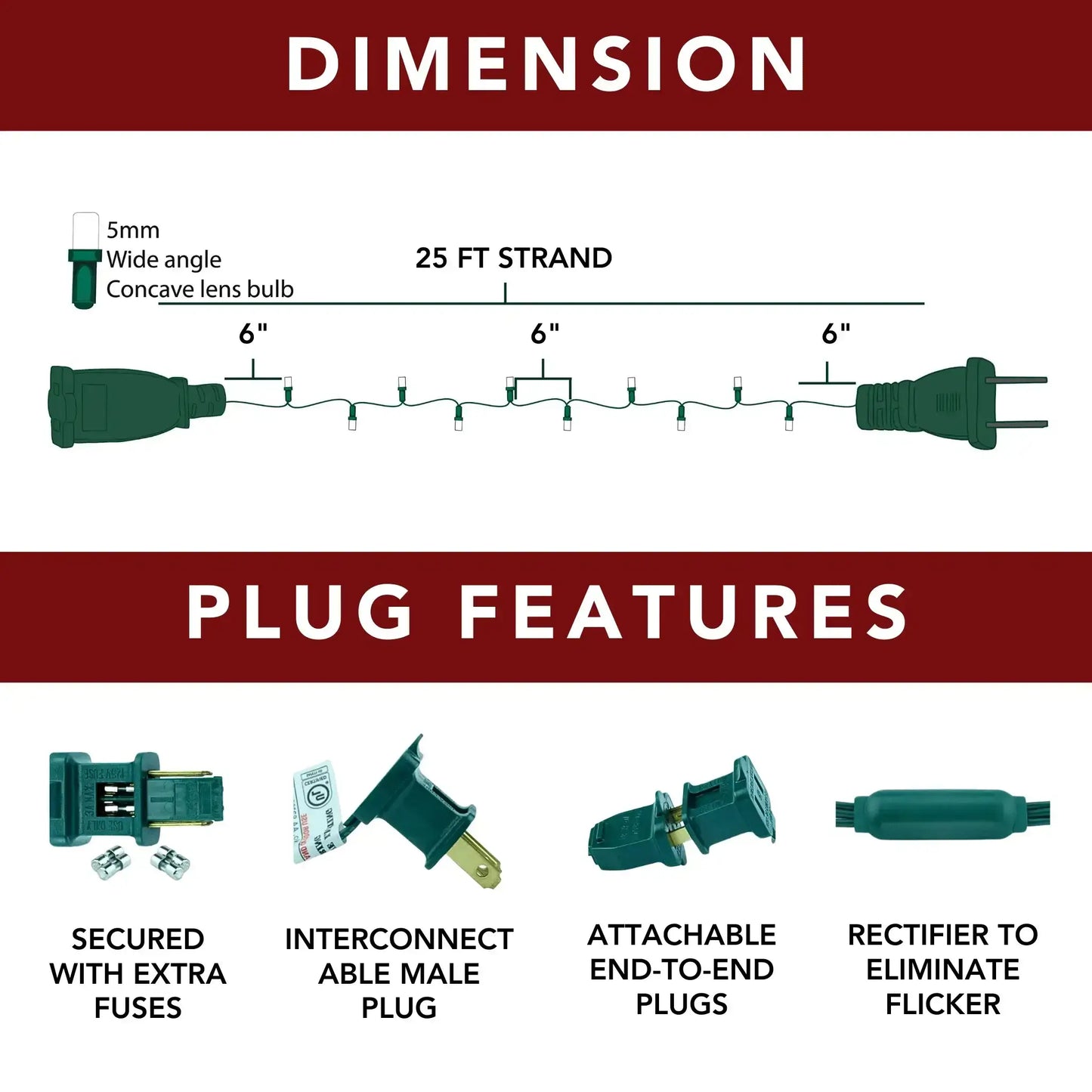 LED Mini Lights 5MM Warm White Twinkle 120v White Wire - 6" Spacing