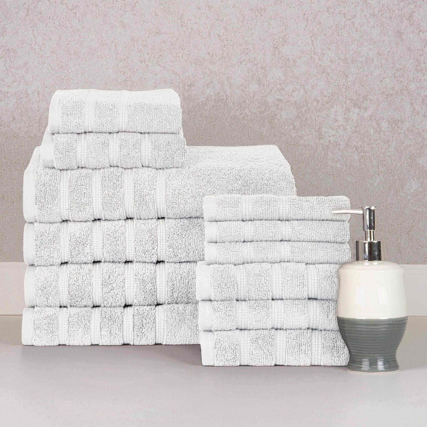 Bibb Home Zero Twist Egyptian Cotton Towel Set.