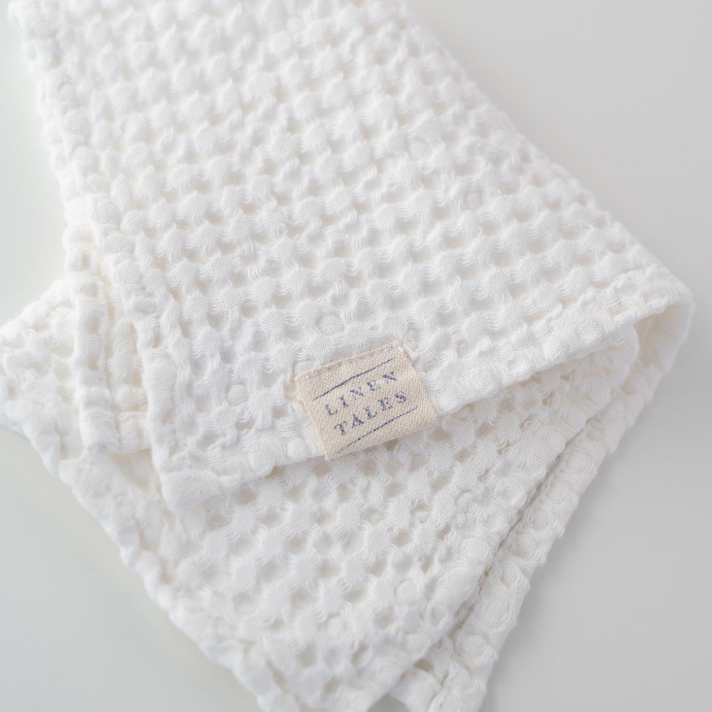 Linen Tales White Linen & Cotton Honeycomb Waffle Towel