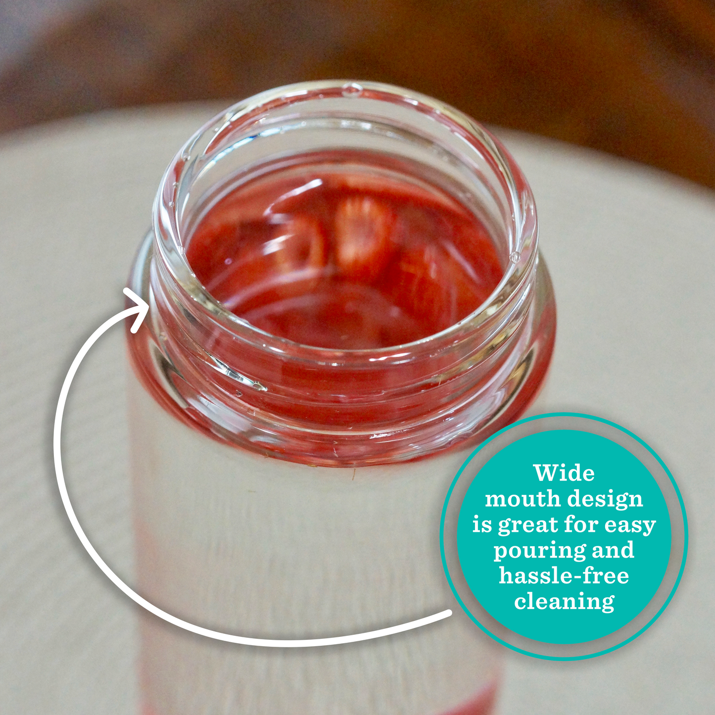 Skinny Series Wide Mouth Glass Bottles Set w/ Stainless Steel Lids, 16 oz