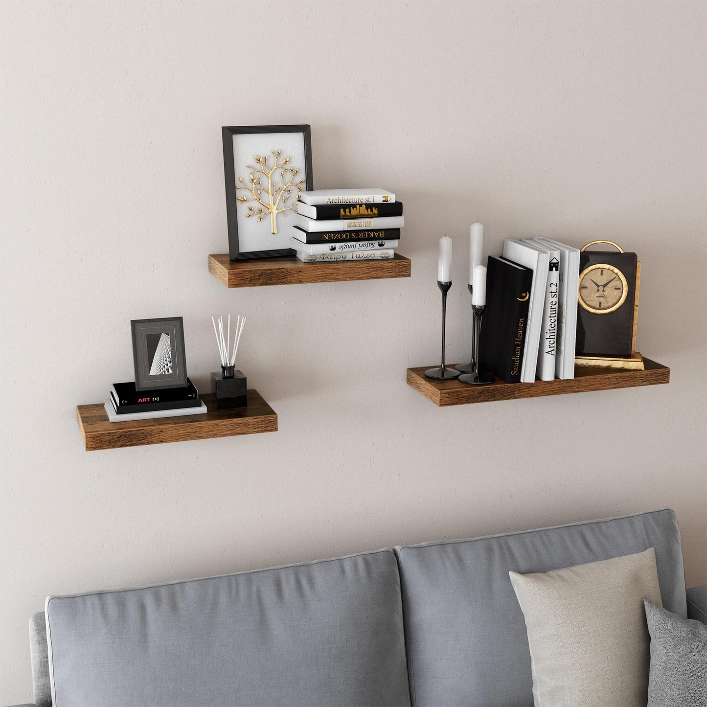 Wood Grain Floating Shelf