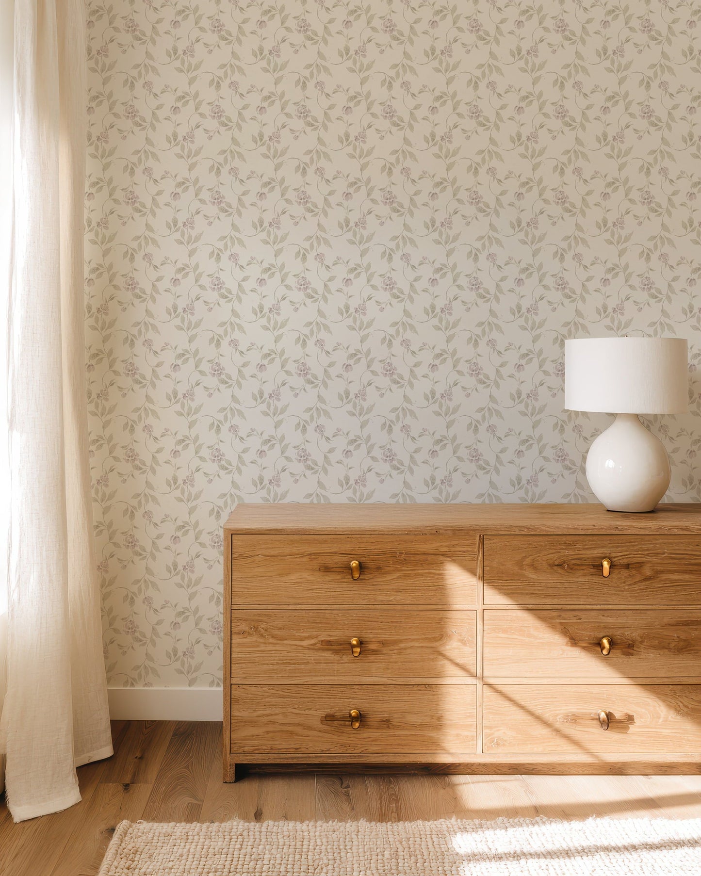 Blythe Cream and Pink Wallpaper | Romantic Vintage Floral