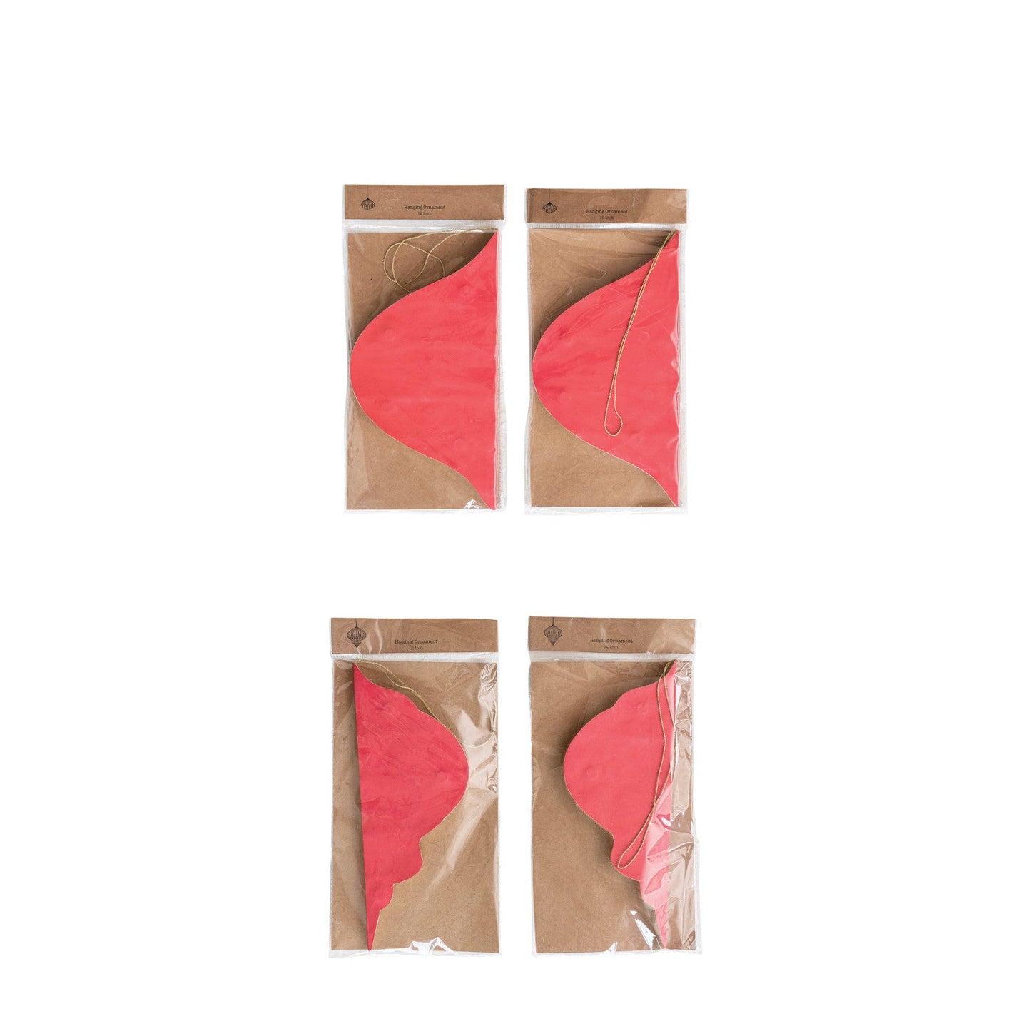 Red & White Recycled Paper Honeycomb Ornament | 2 Styles