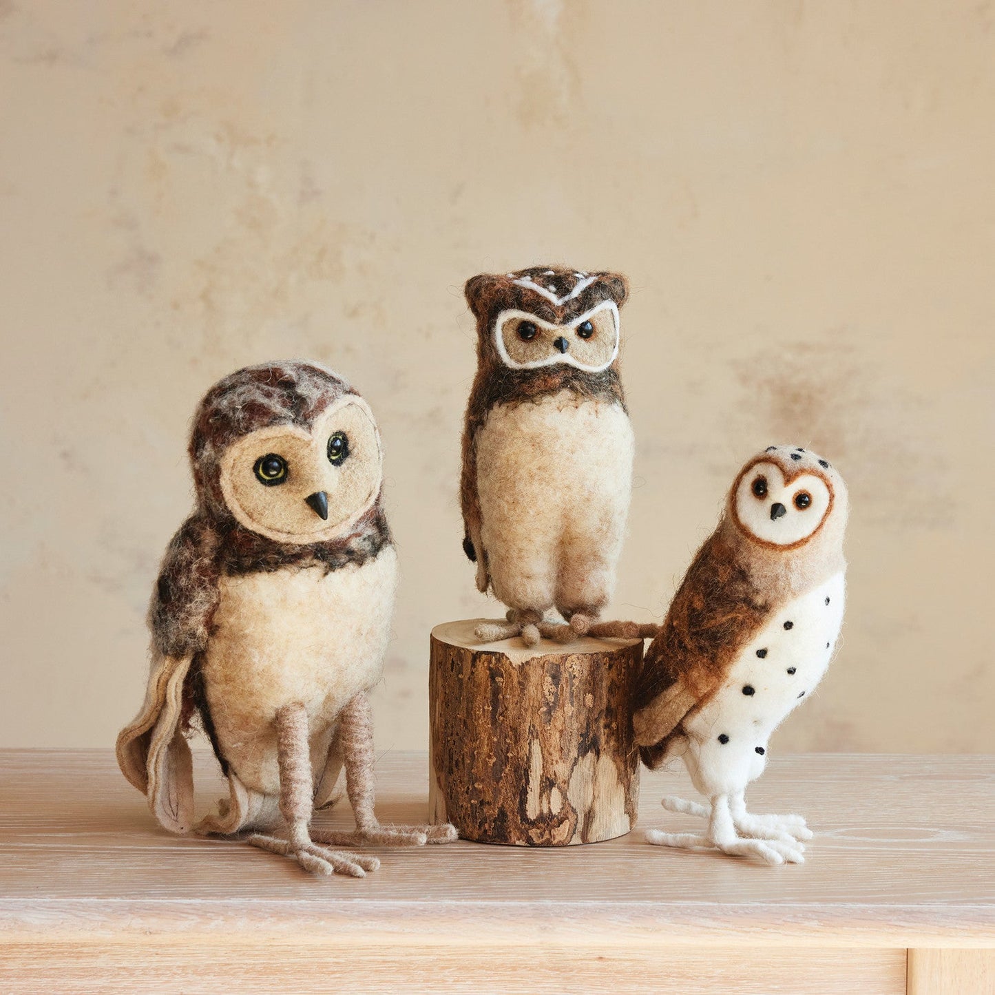 Handmade Wool Felt Barn Owl