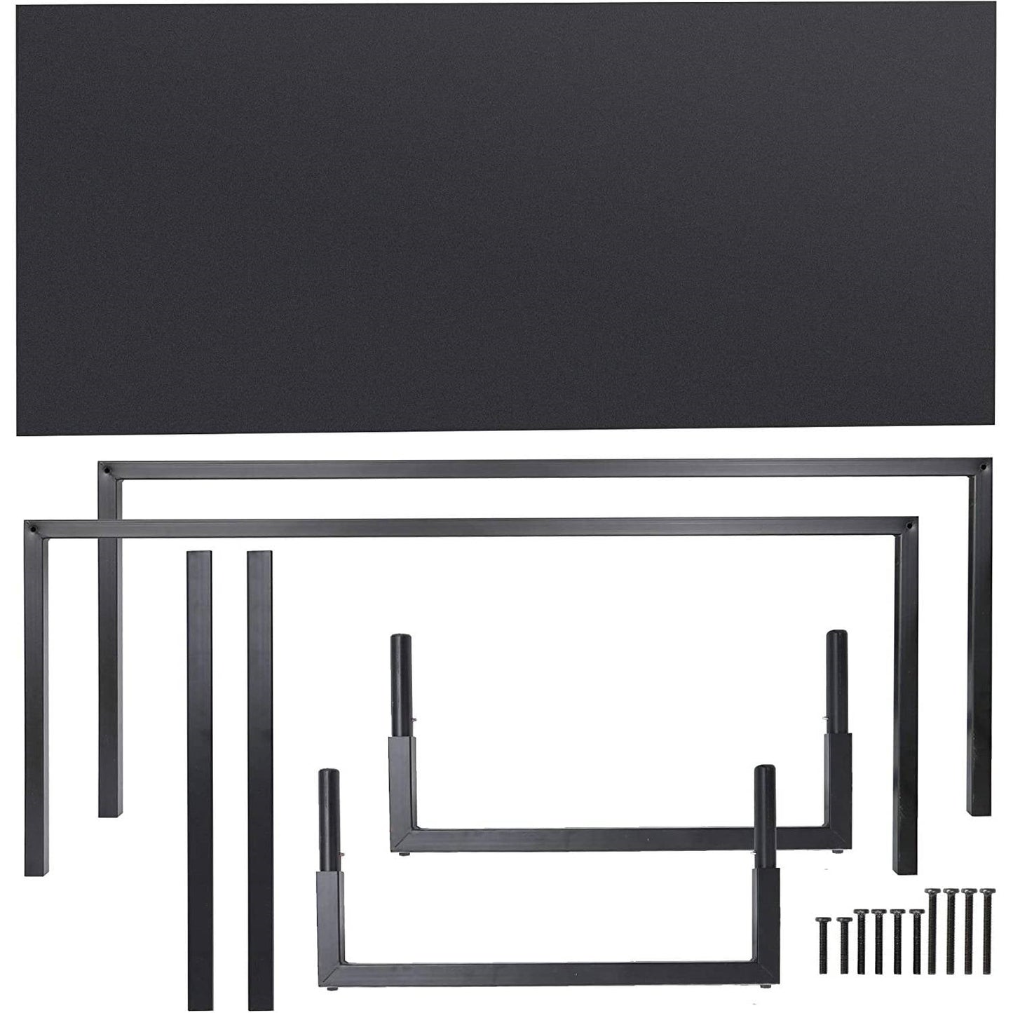 Black Metal Frame Wood Top Modern Home Office Laptop Computer Desk Writing Table