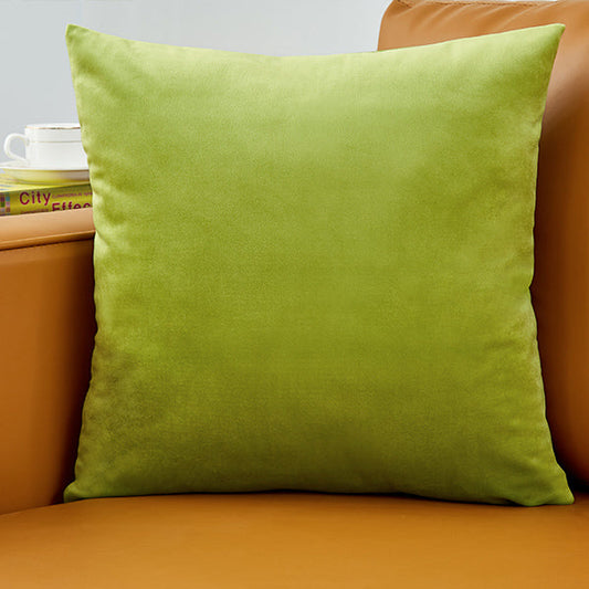 Lime Set of 2 Velvet Solid Colors  Throw Pillow Covers (With or Without Inserts)