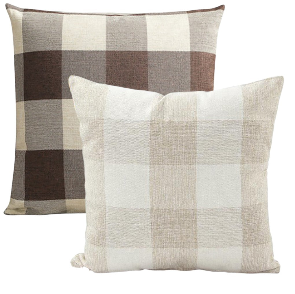 Set of 2 Beautiful combination Throw Pillow Covers and Inserts size 18"x18" Square, well mixed colors of one of each