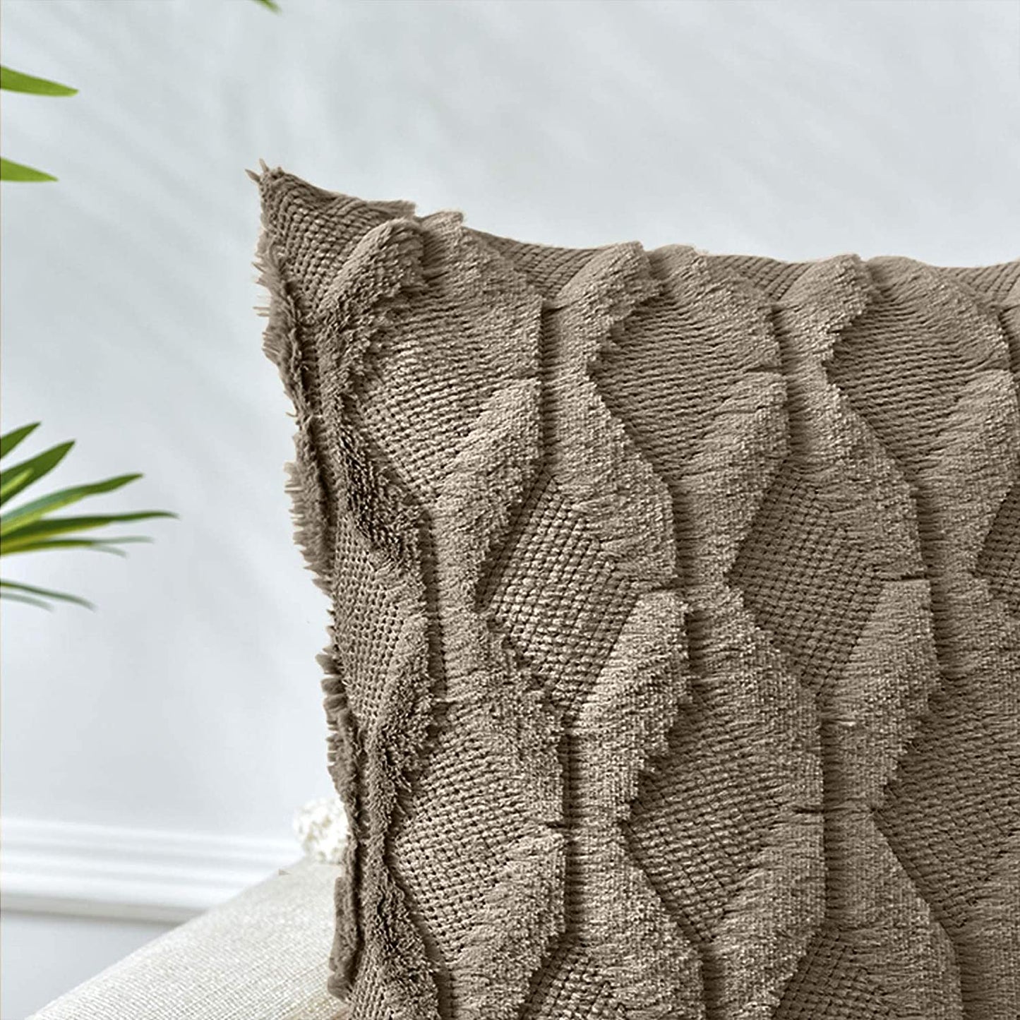 18"x18" tufted diamond plush throw pillow | 12 colors soft faux fur texture | modern geometric accent | insert included