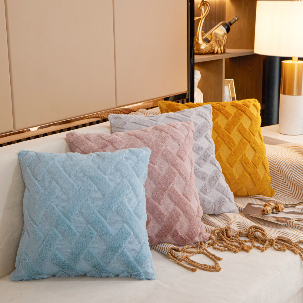 Crossline-shaped Plush Throw Pillow (With Insert) size 18"x18"