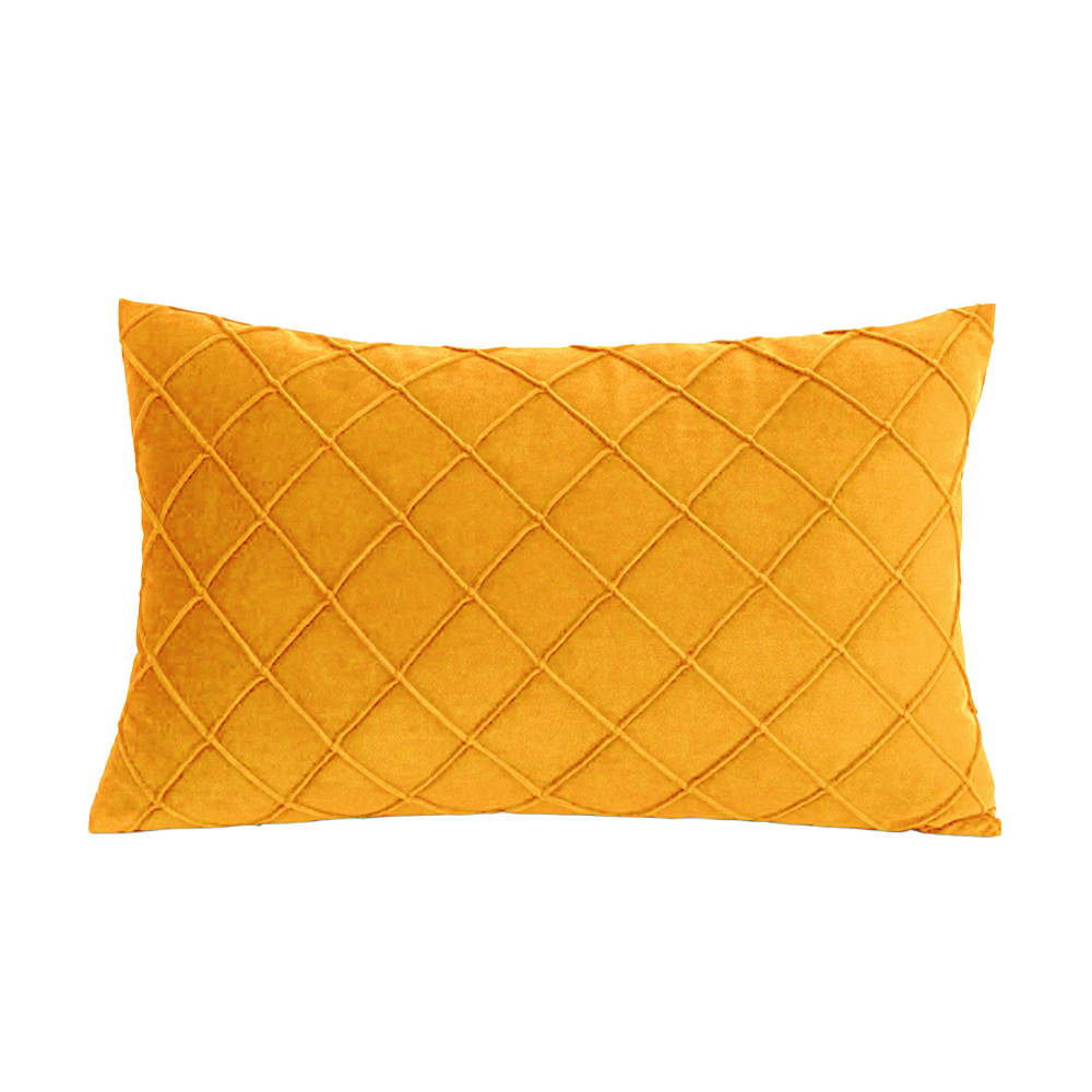 12''x20'' rectangular quilted velvet lumbar support throw pillow | 6 colors soft & stylish diamond stitch design | modern couch, bed & lumbar accent | insert included