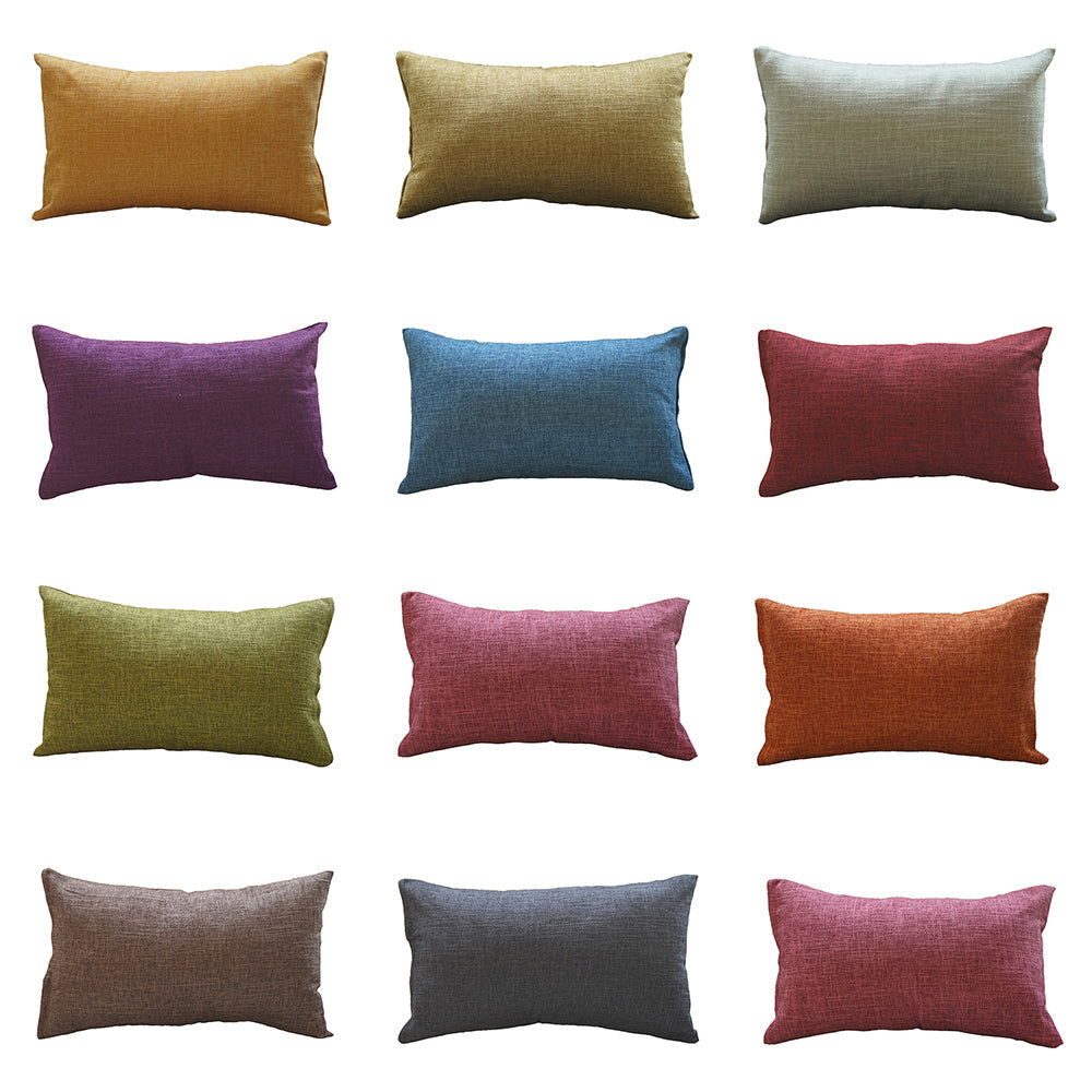 Set of 2 Throw Pillow Covers or Full Set with Inserts 12"x20" Lumbar Support Decorative Throw Pillow sets