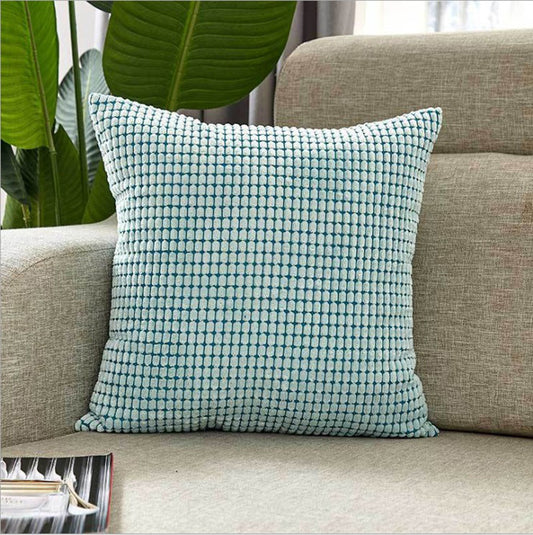 Set of 2 light blue polyester-blend throw pillows covers and inserts 18x18 inch