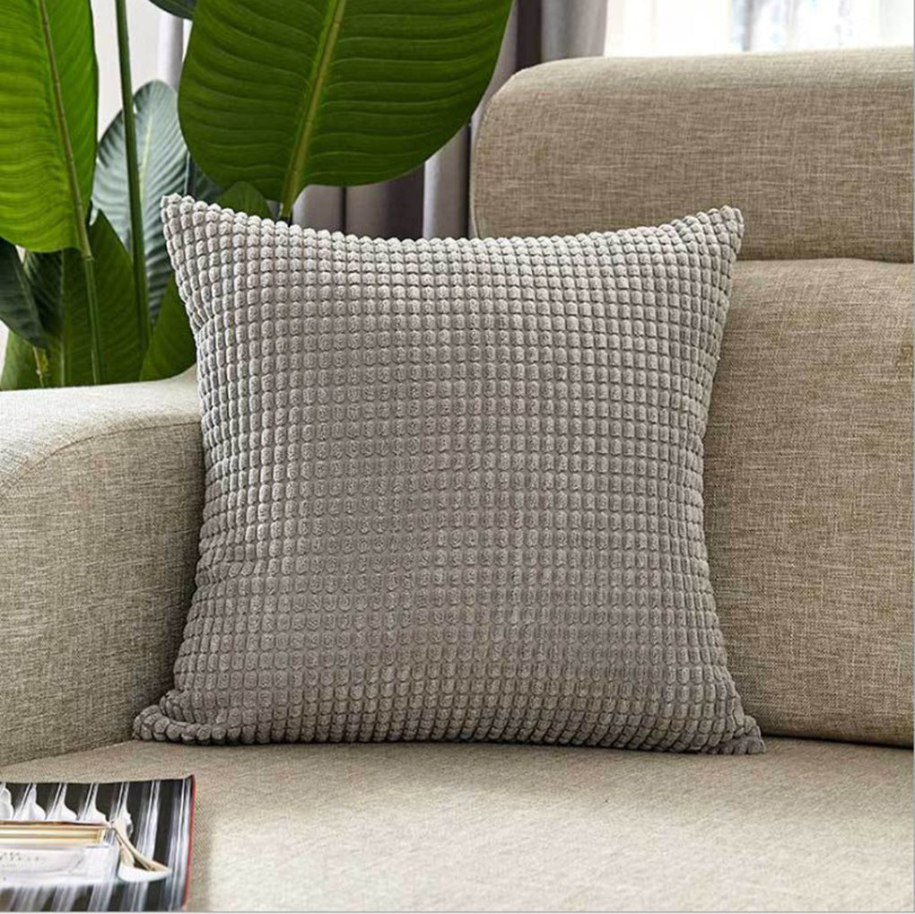 Set of 2 gray polyester-blend throw pillows covers AND inserts 20x20 inch