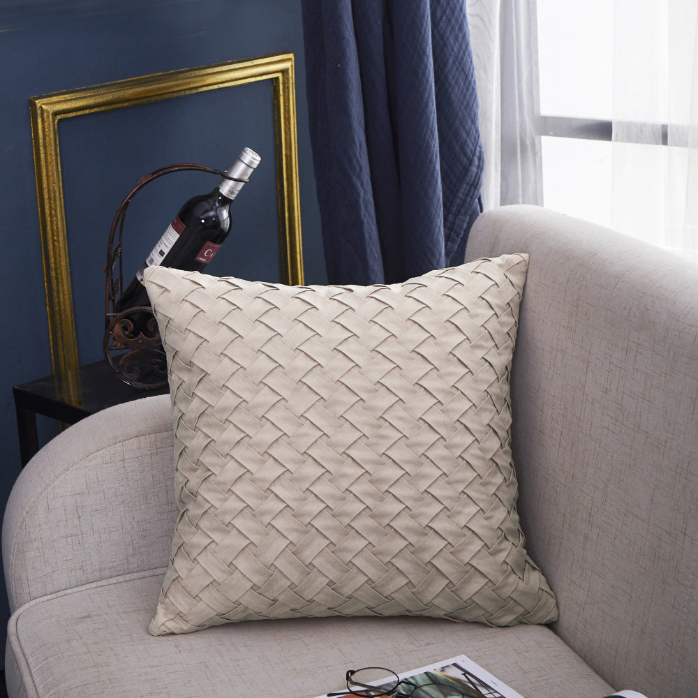 18"x18" woven velvet throw pillow | 7 elegant colors | insert included