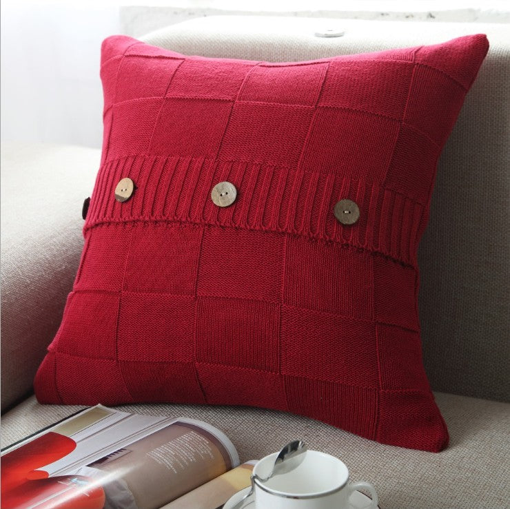 18"x18" Quilted Button Throw Pillow | 9 Bold & Neutral Color Options + Insert Sizes