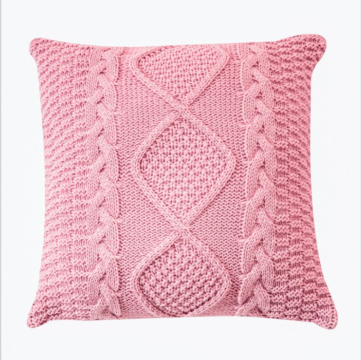 18"x18" Cable Knit Throw Pillow | Soft Pastel Colors + Mustard Yellow | 4 Color Options + Insert Sizes