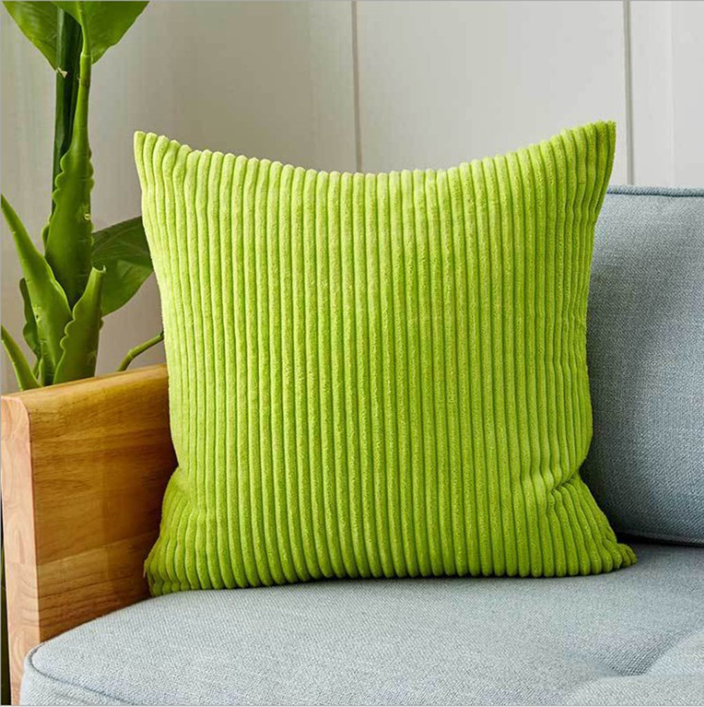 20''x20'' corduroy stripe throw pillow | 10 colors  soft textured wide wale design | cozy modern accent | insert included