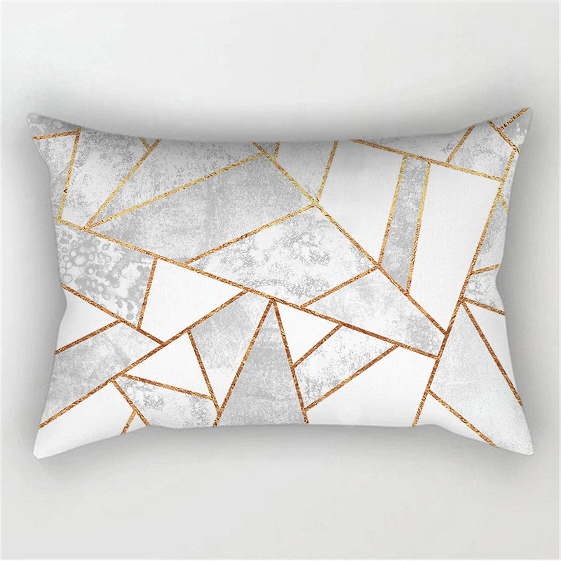 New Geometric Pattern Double sided Polyester Blend Lumbar Pillow (With/ Without Insert)