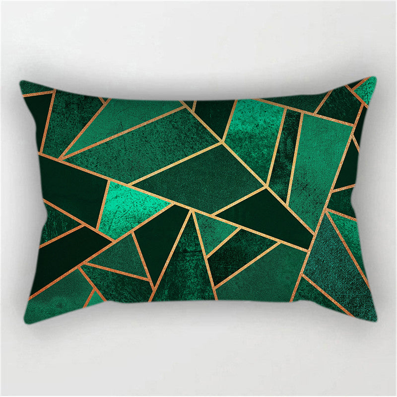 New Geometric Pattern Double sided Polyester Blend Lumbar Pillow (With/ Without Insert)