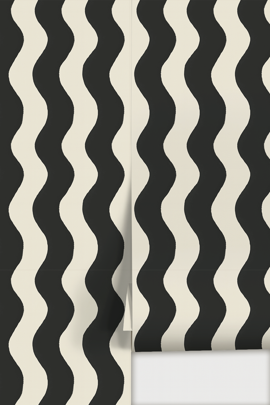 Ziggy Stripe Wallpaper, white and black