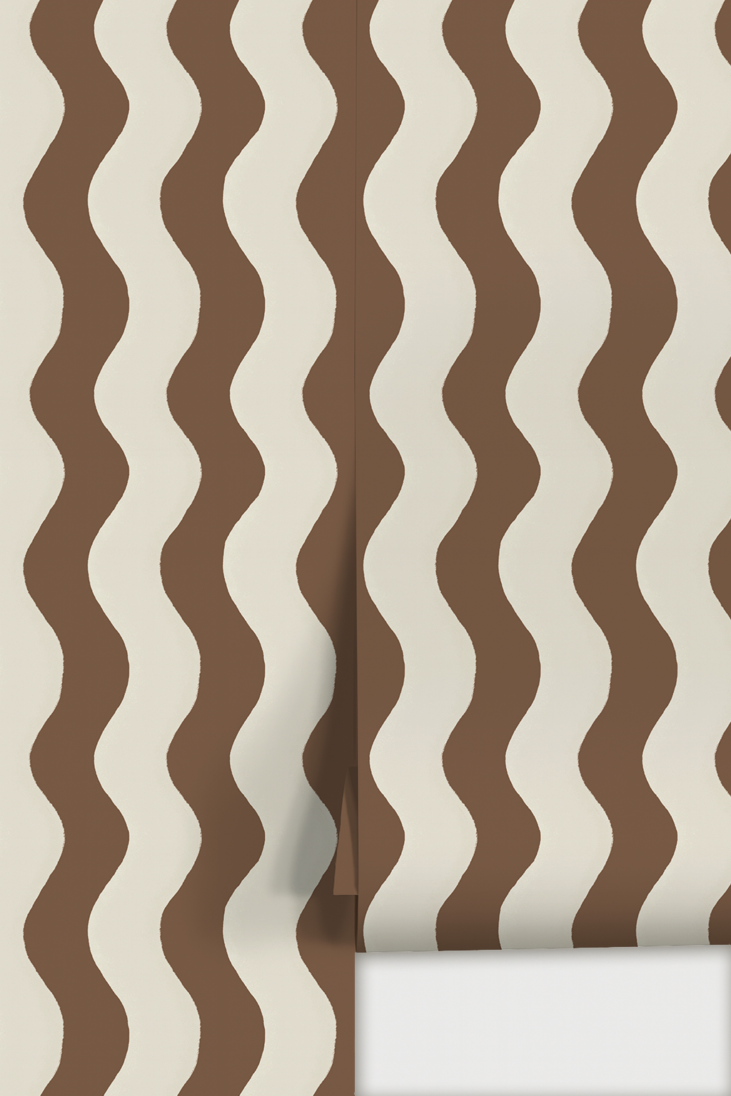 Ziggy Stripe Wallpaper, white and coco
